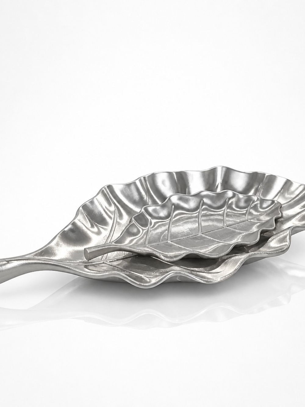 Silver Leaf-Shaped 3D Printed
